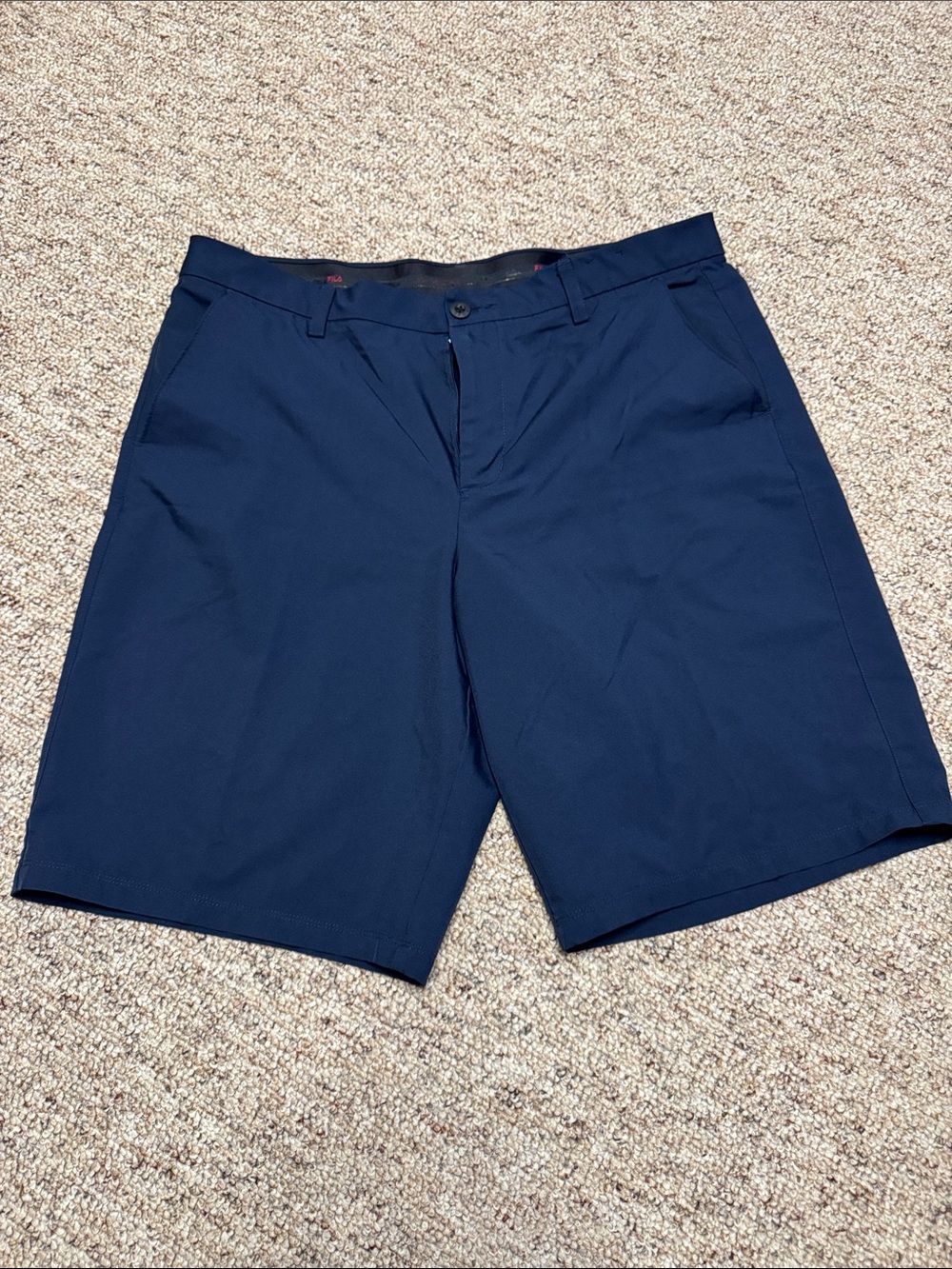 Fila Men's Navy Flat-Front Performance Shorts